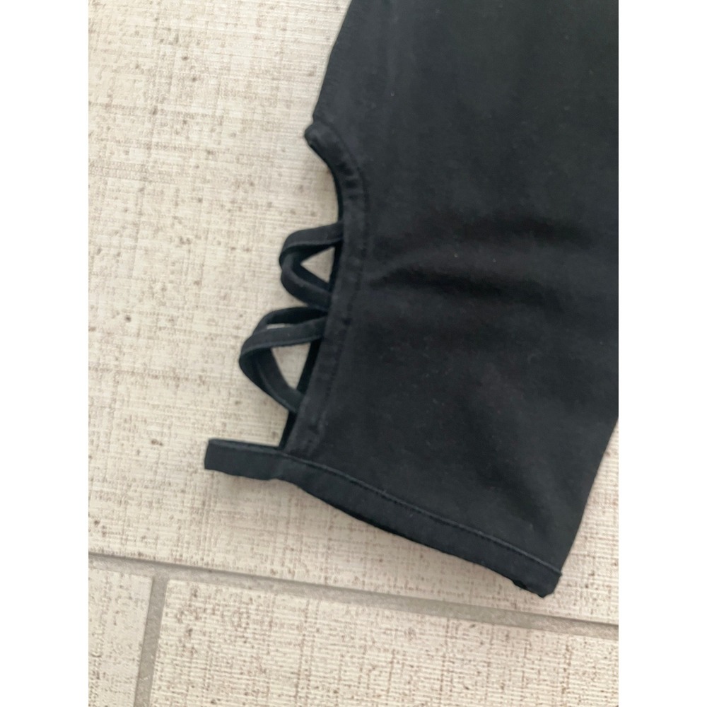 Weekends by Chicos Black‎ Cropped Leggings Lattice Cutout Detail Size 0 - Picture 5 of 9